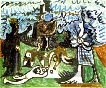 Pablo Picasso Painting - Guitarist and Characters in a Landscape III 1960 Pablo Picasso